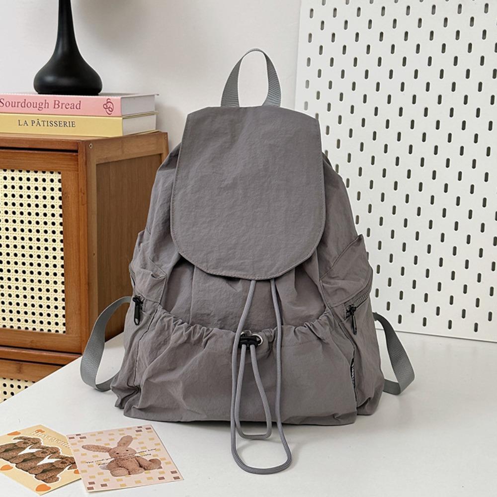 Nylon Travel Backpack Lightweight Student Schoolbag Fashion Drawstring Backpack Outdoor