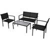 Day and Night - Day and Night Garden Furniture Set 4 Pieces Black Textilene