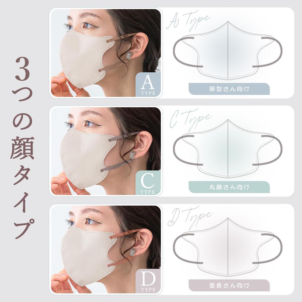3D Nonwoven Disposable Masks for Round and Long Comfortable Suitable for Small Faces [sumalala] 53-Count Masks, Bicolor, Complexion-Effective,