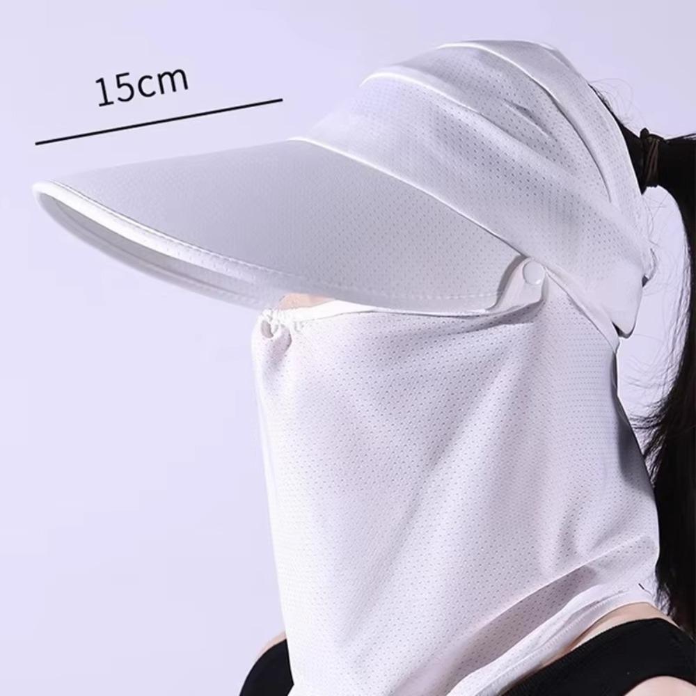 Adjustable Outdoor Cycling Mask Removable Sunscreen Hats New Ice Silk Sunscreen Cap