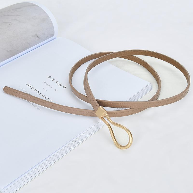 Четыре сезона в наличии новый женский кожаный тонкий ремень без отверстий дизайн декоративный пояс для платья с уплотнителем на талии универсальный двухслойный кожаный ремень