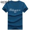 Мужская хлопковая футболка QICED с коротким рукавом, круглым вырезом и коротким рукавом, большой размер, нижняя часть рубашки