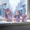 Wooden Snowman Ornaments 3PCS Christmas Ornaments Decorative Cute Festive Figures Creative Seasonal High-definition Printing Crafts for Holiday