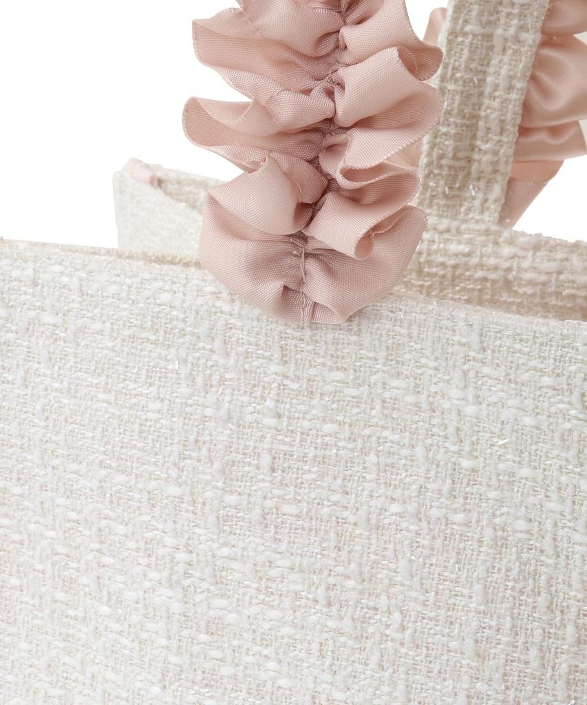 Maison de FLEUR Твидовая сумка-тоут с квадратным дном и ручками-ободками, размер S, цвет слоновой кости, 08000248300
