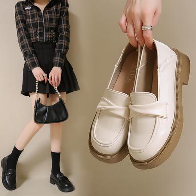 Женская обувь из натуральной мягкой кожи на плоской подошве, весна-лето, новый стиль, подходит к юбкам, с круглым носком, на резиновой подошве