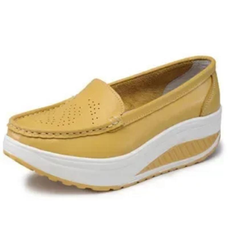 Женская обувь летняя женская кожаная обувь на платформе большого размера медсестра танкетка женская сетка дырка рабочая обувь на плоской подошве