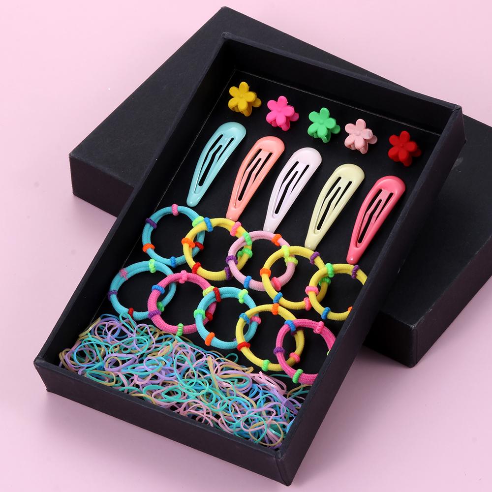 220PCS/Set Candy Color Kids Girls Accessories Gifts Hairpin Hair Clip Hair Rope