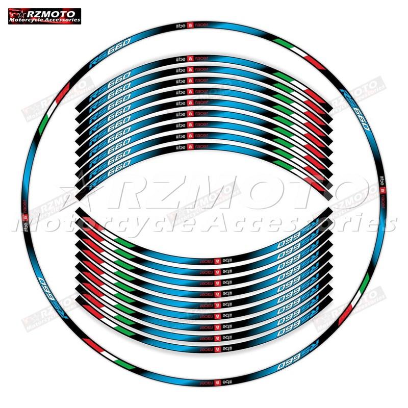 For RS660 RS 660 Motorcycle 17 Inch Front and Rear Decal Hub Waterproof Reflective Rim Wheel Sticker