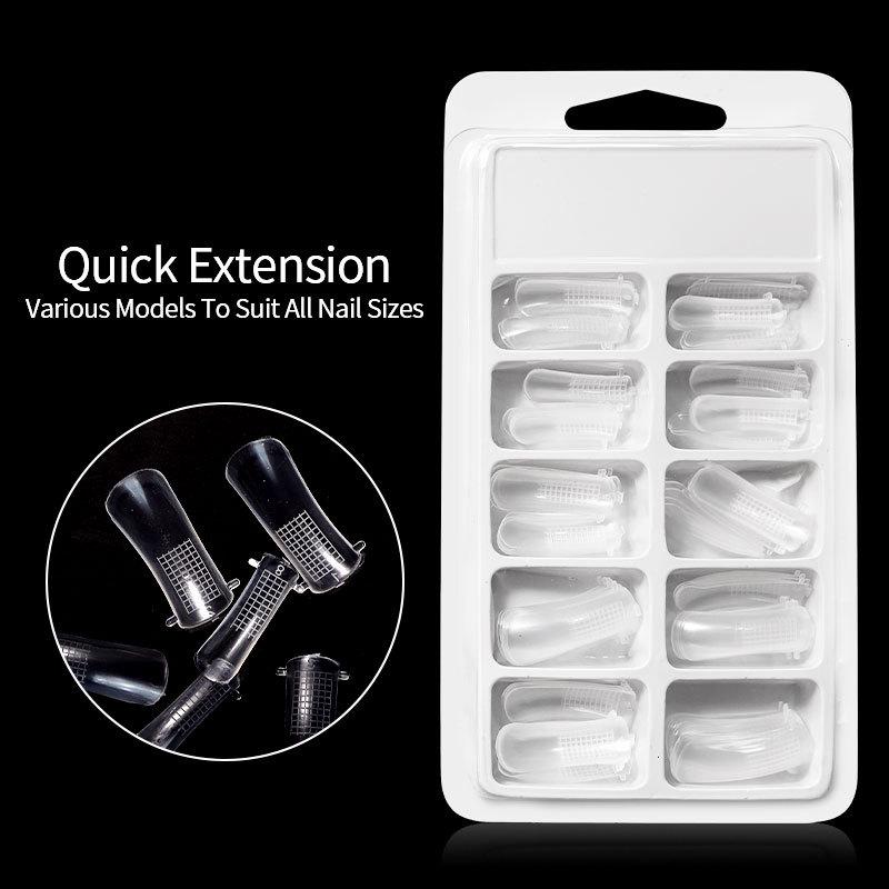 Crystal Reusable Gel Nail Extension Tips, 100 Pieces