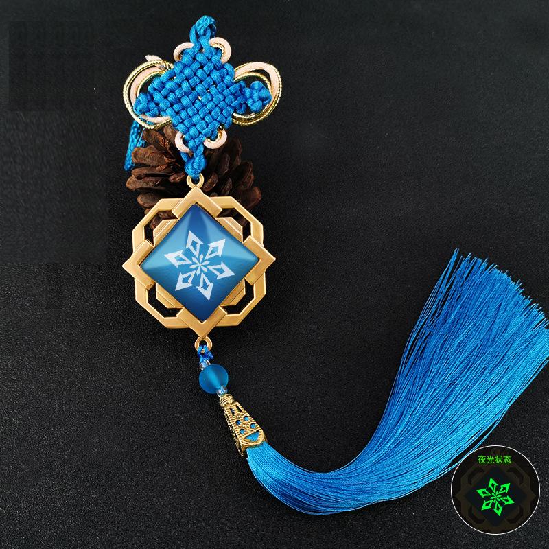 Genshin Impact брелки с кисточками, ювелирные изделия, брелок для косплея, 7 элементов, оружие, светящийся глаз Бога, брелок для ключей, подарок
