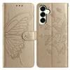 For Samsung Galaxy S25+ Case Butterfly Imprinted Wallet Stand PU Leather Flip Phone Cover with Strap