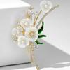 Vintage Flower Pearl Brooch Pin Crystal Rhinestone Jewelry Wedding Party Gifts