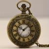 Roman Numerals Quartz Pocket Watch Men Women Hollow Vintage Watch with Chain Men Gifts