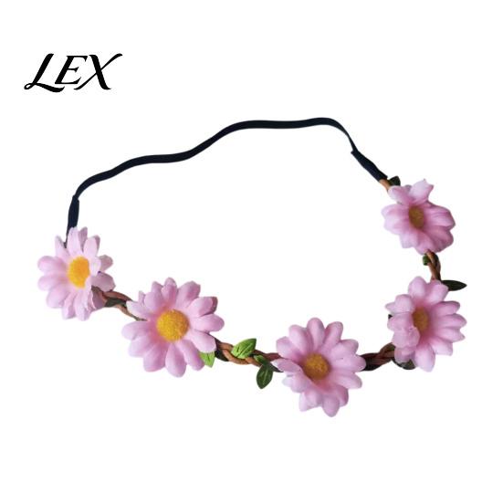 Floral Hair Accessory for Beach Vacation Sunflower/Daisy Wreath Headband Women Girls, Flower Headpiece, Adjustable Travel Photography Silk Crown