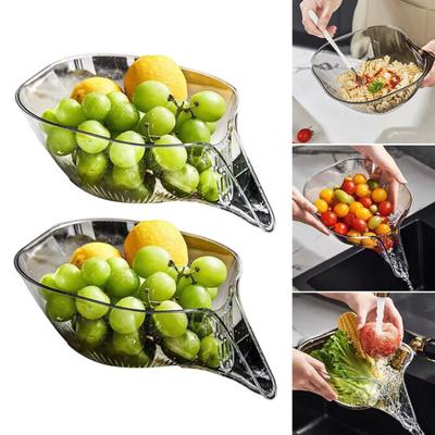 Корзина для слива фруктов со съемным дуршлагом, пищевой, не содержит БФА, прозрачный
