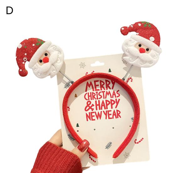 Рождественская повязка на голову с блестящими пайетками, бант для ушей, декор Санта-Клауса, эластичная весенняя противоскользящая повязка, обычная посадка, узкая полоса, реквизит для новогодней вечеринки, аксессуары для волос