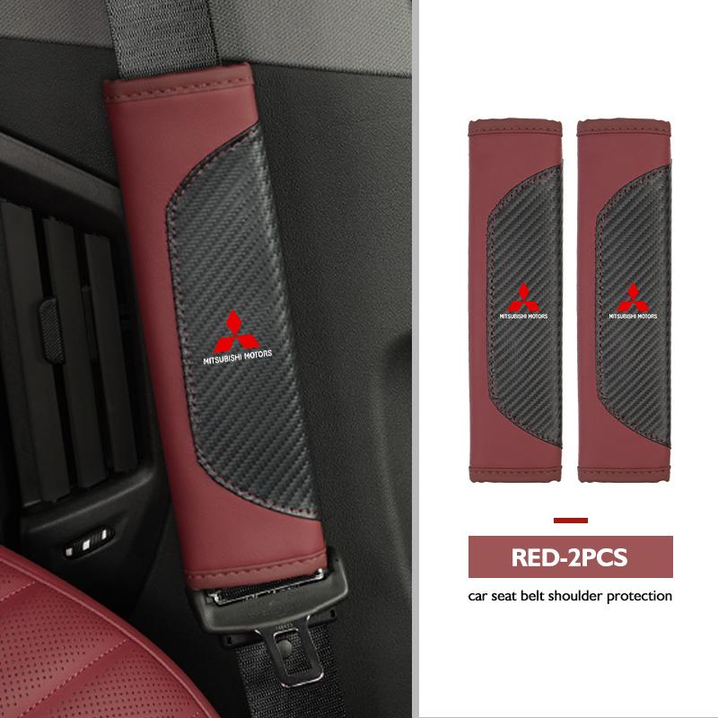 Для автомобиля Mitsubishi Чехол на ремень безопасности Авто Стайлинг Кожаный Защита плеча Безопасность Чехол Аксессуары Outlander Lancer Cross Colt