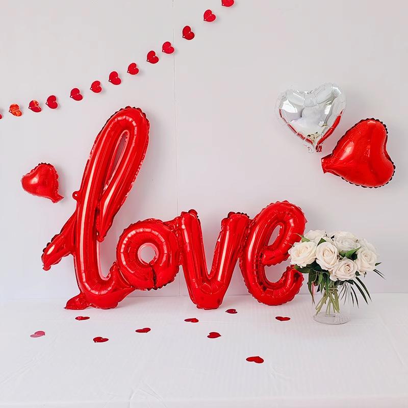 Marriage Conjoined Love Aluminum Film Letter Balloon Confession Marriage Proposal Birthday Party Decoration Scene Wedding Room Decoration Supplies