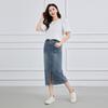 Solid color versatile bubble sleeve short sleeved top