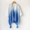 Ethnic Style White Hollow Solid Color Shawl Knitted Bohemian Cheongsam Shawl Women'S Holiday Fringed Cardigan