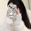 Чехол для мобильного телефона iPhone16promax с кошкой в стиле рок-музыки Apple 14 прозрачный 13/15 с мелкими отверстиями противоударный 11