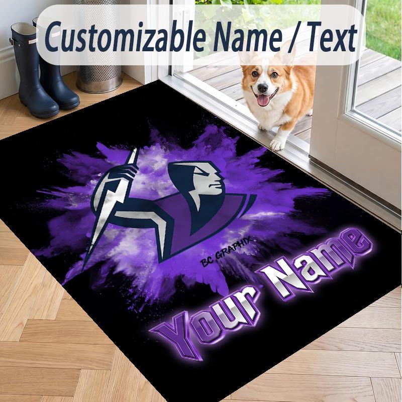 Custom Text Printed Rug Melbourne Storm Non Slip Floor Carpet For Home Room Decor