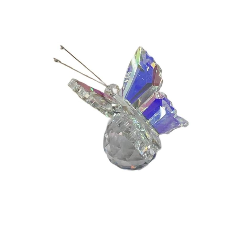 Crystal Flying Butterfly With Crystal Ball Base Statue Collection Cut Butterfly Animal Decoration Suitable For Desk, Home, Bedroom
