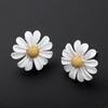 Small Daisy Flower Stud Earrings for Women Girls Sweet Statement Asymmetrical Earring Party Jewelry Gifts AVE