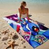 proof beach towel with a Cartoon Rockman Game Megaman pattern - soft,absorbent,quick-drying,machine washable - perfect for swimming,camping,bathing