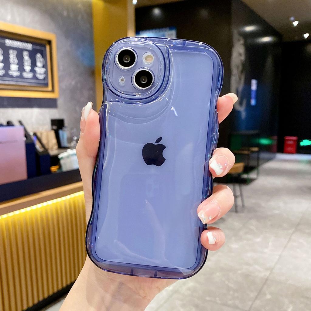 Подходит для iPhone15 Прозрачный защитный чехол Apple 11 Волновой воздушный амортизатор Чехол для мобильного телефона 14 Пузырь Противоударный 12 Всесторонний 16
