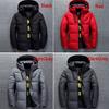 Outdooor Men Down Jacket White Duck Down Thick Warm Hooded Casual Coat Detachable Hat Solid Color Outerwear