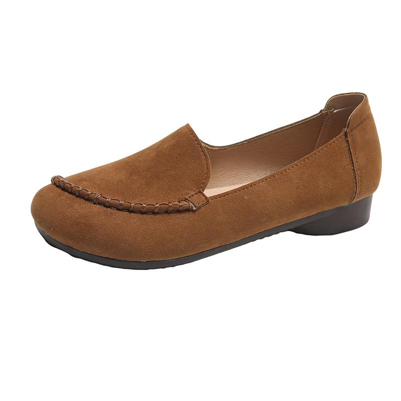 Весенне-осенняя мода для отдыха с круглой головкой, удобная нескользящая одежда, простая женская обувь с металлическим украшением, рабочая обувь