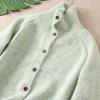 Dimanaf 2025 Sweaters Buttons Turtleneck Solid Cardigan Red Autumn Women Knitting Loose