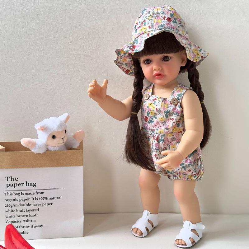 22'' 55cm Reborn Babies Doll Girl Toddler Betty Waterproof Full Vinyl Body Simulation Doll Children Bath Toy Baby Dolls for Kids Birthday Xmas Present