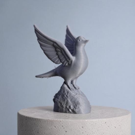 yangyizhi Pigeon on The Rock Sculpture, 3D Printed with Stable Base Ornament, Nordic Minimalist Style Figurine, for Desk Window Entrance Decoration