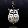 10pcs/lot Cute Owl Quartz Pocket Watch Arabic Digital Dial Clothing Accessories Pendant Men Women Necklace Chain Gift