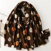 Cotton Blend Polka Dot Scarf Large Size Cotton Linen Scarf Bohemian Print Scarf  Casual Wear