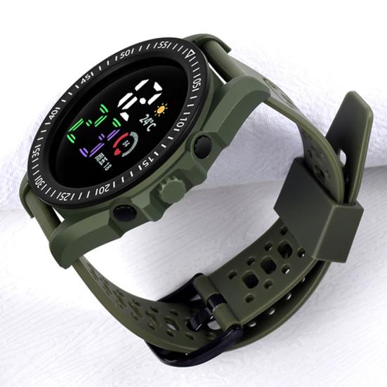 Kids LED Digital Waterproof Comfortable Silicone Sports Watch Band Calendar Week Display Boys