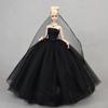With Veil Doll Wedding Dress Solid Color Doll Bridal Clothes Doll Dress Costume  1/6 BJD Doll