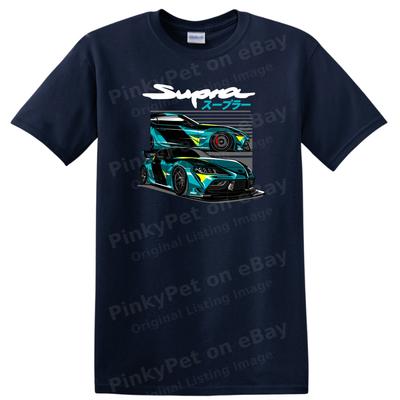 Футболка с графикой автомобиля Supra Крутой гоночный дизайн Автомобильная футболка Уличный стиль