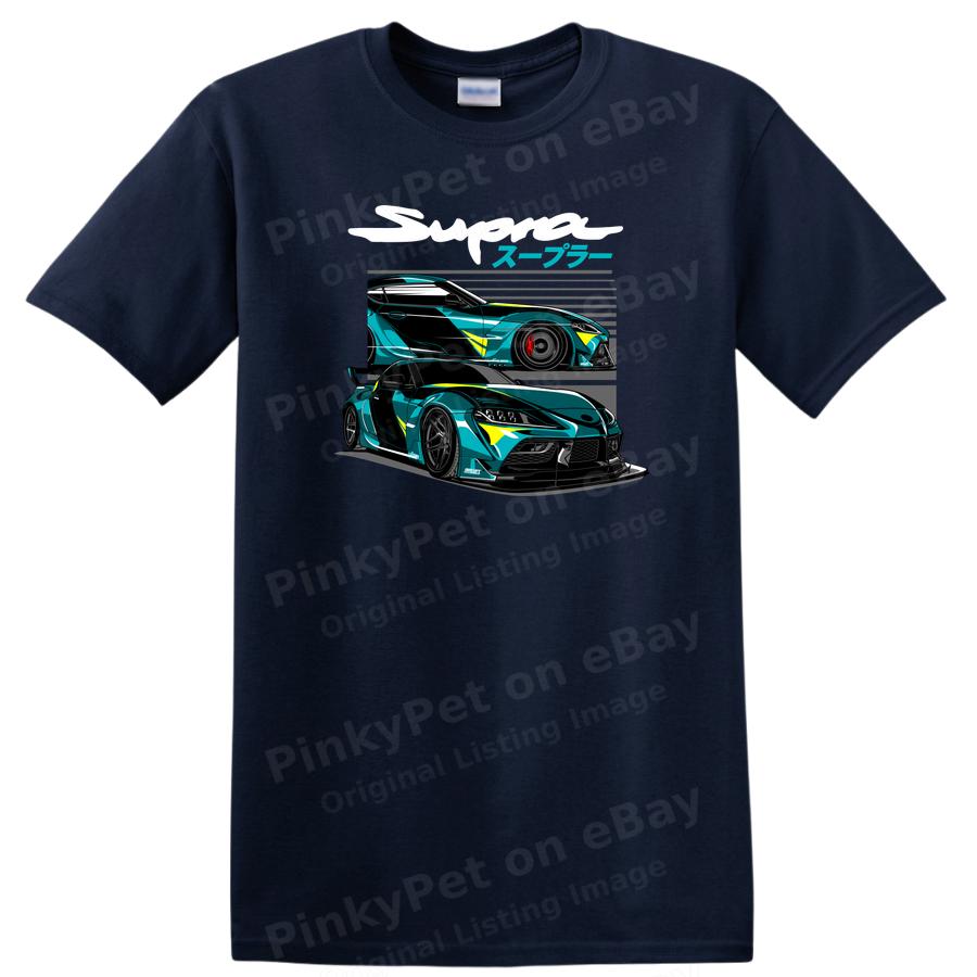Футболка с графикой автомобиля Supra Крутой гоночный дизайн Автомобильная футболка Уличный стиль