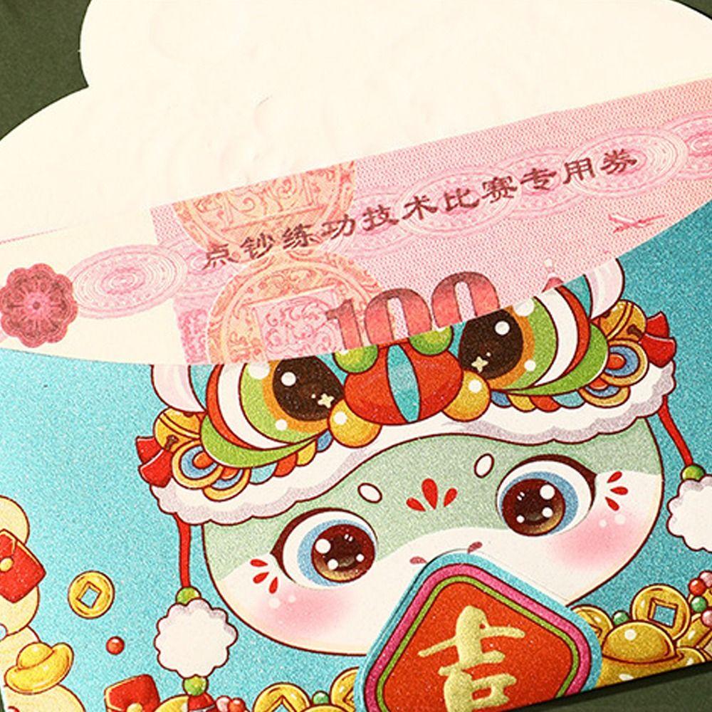 4pcs Chinese New Year Red Envelopes Cartoon Money Packet Creative Lucky Money Pockets Kids Gift
