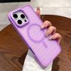 Модный прозрачный чехол Magsafe с фиолетовой полоской для iPhone 16 14 15 Plus 11 12 13 15 pro max с беспроводной зарядкой, магнитный матовый чехол