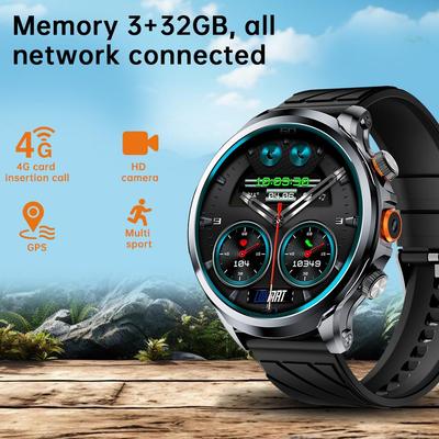 Смарт-часы-телефон Android 4G звонки Wifi часы от LOKMAT круглый экран 3G+32G память черный серебристый APPLLP 8 PRO