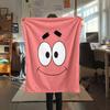 Patrick Star Printed Flannel Blanket, soft throw for bedroom sofa, washable, Christmas present, great gift.