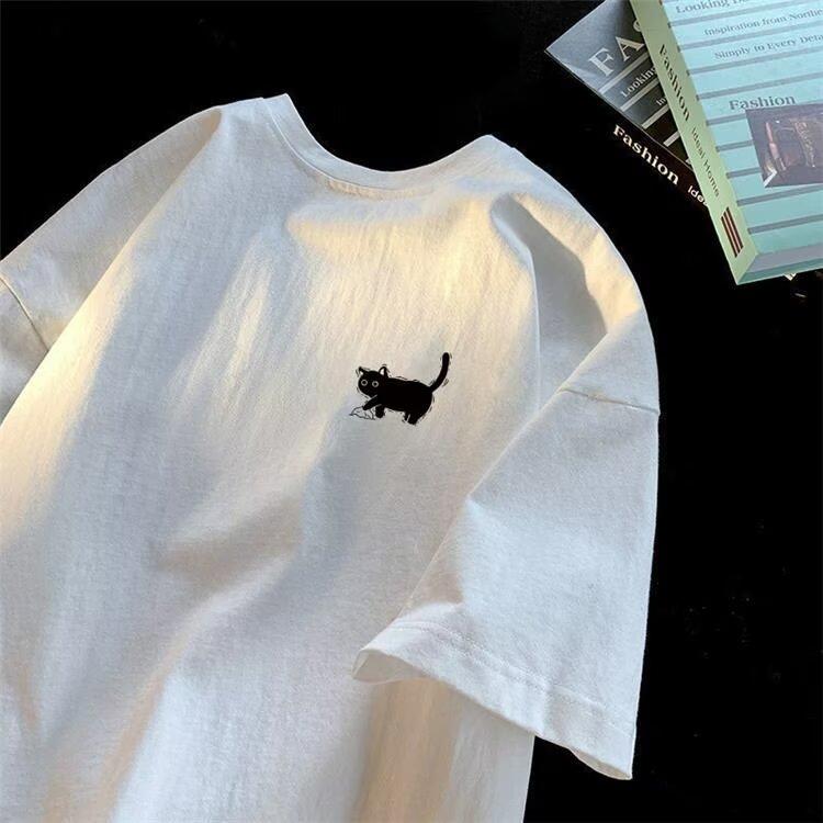 New Short-Sleeved T-shirt Men's Summer Korean Style Trendy Simple Half Sleeve Top Hong Kong Style Loose Casual Fashion Brand T-shirt