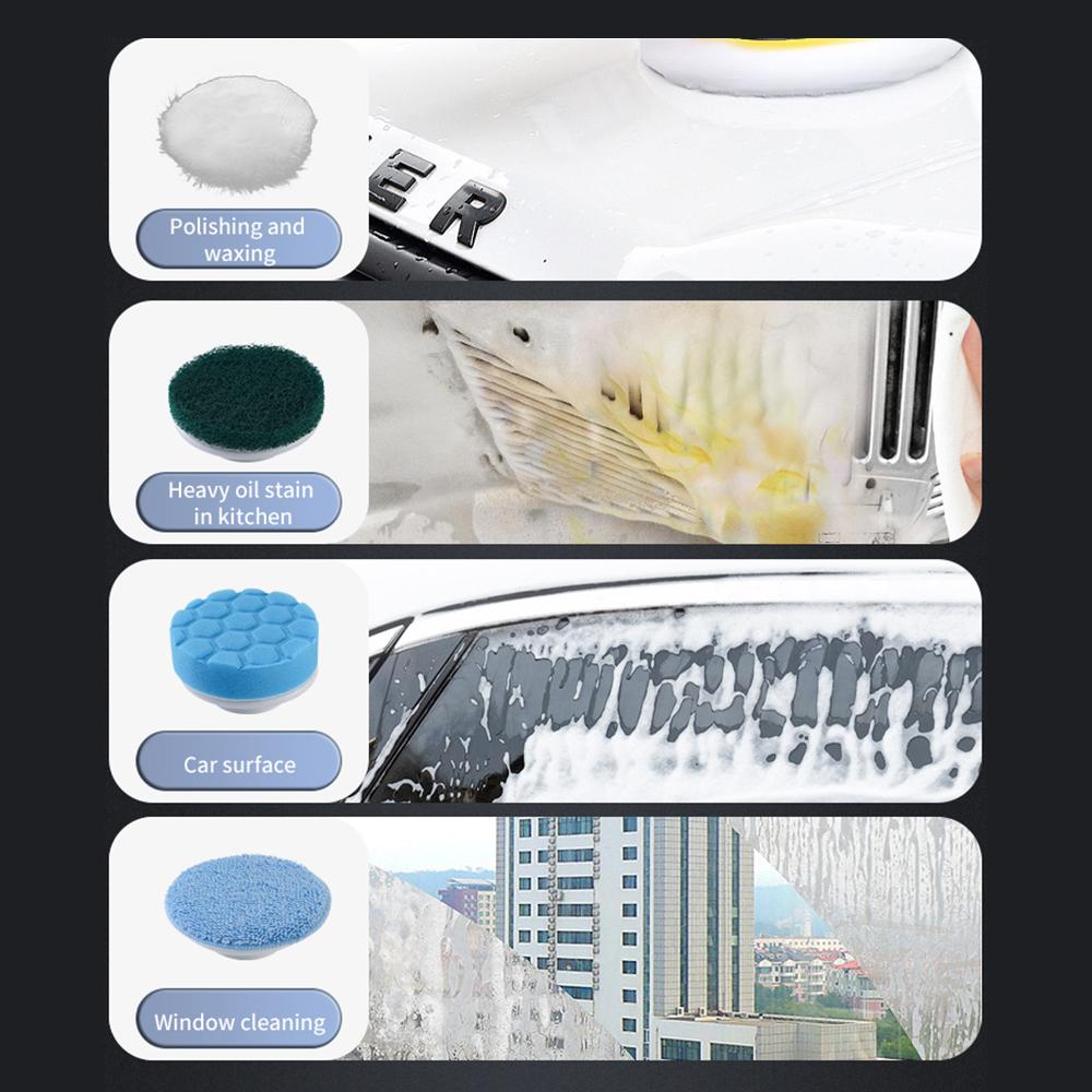 Cordless Electric Spin Scrubber 2 Speeds Power Cleaning Brush Scrubber with 7 Replaceable Brush