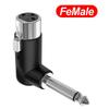 1/2/4/6 шт. 3-контактный XLR Female Male на 1/4"/6,35 мм Угловой Адаптер-Разъем для Наушников, Микрофона, Усилителя Мощности, Гитарных Динамиков