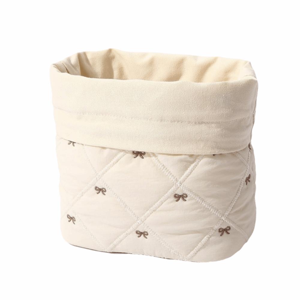 Large Capacity Cosmetic Storage Bag Bowknot Printed Sundries Organizer Home Table Organizer