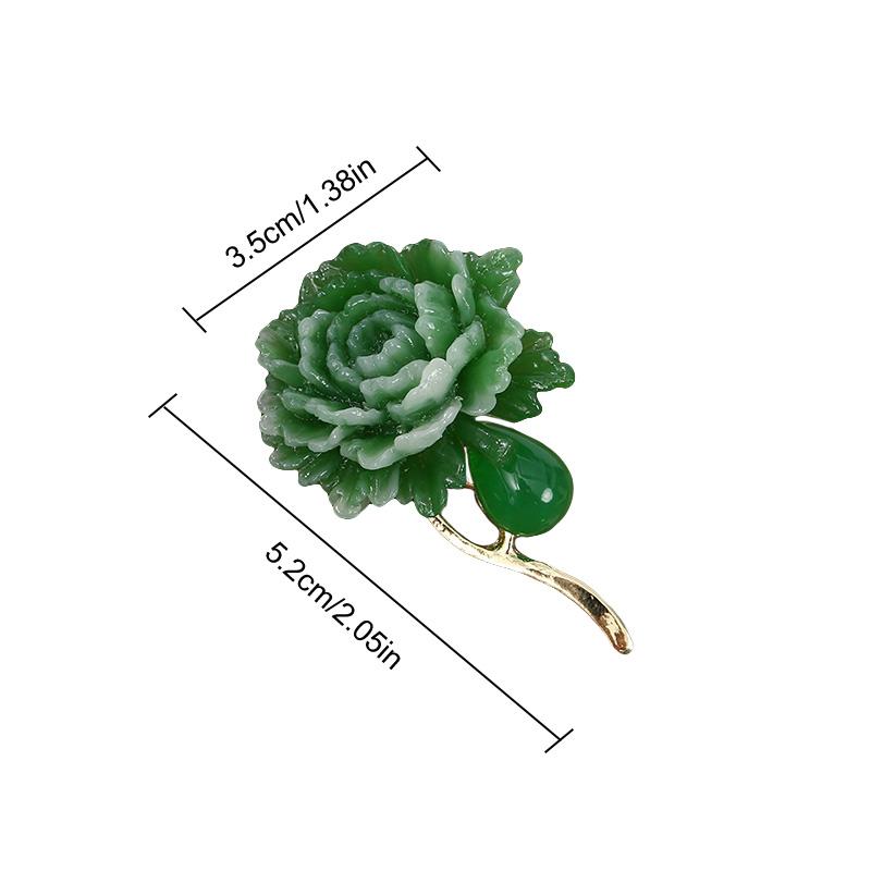 1PC Chinese Style Green Crystal Women Fashion Exquisite Gourd Shape Brooch Collar Pin Alloy Label